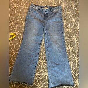 Women's Blue Flare Jeans - Comfortable Wide Leg